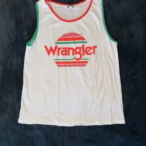 Wrangler Women’s White Tank Top with Red and Green Accents